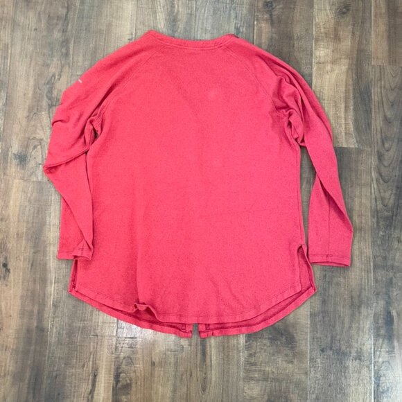 Columbia Long Sleeve Button-Front Knit Top Red Heather Size XL - Picture 5 of 6